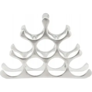Casa Padrino Designer Weinregal für 9 Flaschen aus poliertem Aluminium Höhe: 30 cm, Breite: 44 cm, Tiefe: 13 cm - Flaschenhalter, Flaschenablage - Silber