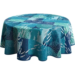 Le linge de Jules Tischdecke Nemo, schmutzabweisend, rund, 160 cm