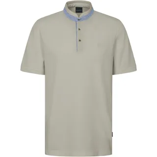 Poloshirt BUGATTI, Herren, Gr. L, 40, beige, 100% Baumwolle, unifarben, normal, ohne Ausschnitt, Rippbündchen, Shirts Poloshirt, mit Stehkragen