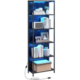 Songmics Bücherregal 60 x 178,6 x 30,3 cm Schwarz