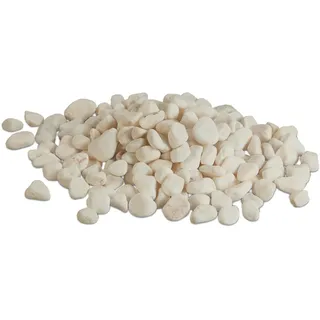 Relaxdays Marmorkies, 5kg, Dekosteine, 25-40mm, Kieselsteine, Gartenkiesel, Beet, Blumentopf, Grab, Zierkies, weiß