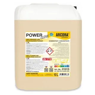POWER-CLEAN Grillreiniger und Rauchhartzentferner, Hochkonzentrierter und alkalischer Intensivreiniger für starke Verschmutzungen, 10 Liter - Kanister