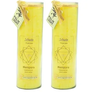 Palm Light Chakra Kerze, Gelb (Packung mit 2)