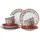 Doppio Shanti Kaffeeservice 12-tlg. rot floral