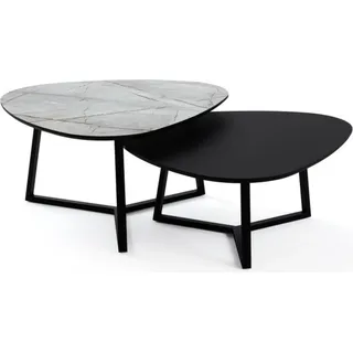 Kaffeetische Designertische Set-Tische Couchtische Satztische Wohnzimmertisch - Schwarz