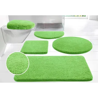 my home Badematte »Merida, Badvorleger, Badezimmer Teppich« Höhe 32 mm rutschhemmend beschichtet fußbodenheizungsgeeignet   schnell trocknend   strapazierfähig Badteppich, Uni Farben, rechteckig, rund & als 2-tlg. Set erhältlich, grün