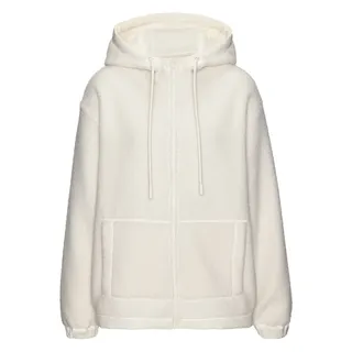 ELBSAND Fleecejacke mit Kapuze Übergangsjacke aus Teddy-Fleece mit verstellbarer Kapuze, beige