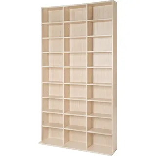 tectake Cd/Dvd Regal Christel,180 x 102 x 23,5 cm,buche , Holz , 23.5x180x102 cm , Wohnzimmer, TV Möbel, CD-Regale