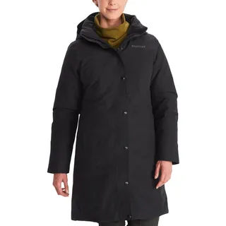 Marmot Damen Wm's Chelsea Coat, Leichte Daunenjacke, wasserdichter Daunenparka, warmer Wintermantel, regendichte Winterjacke, winddichte Funktionsjacke, Outdoorjacke mit Kapuze, Black F22, S