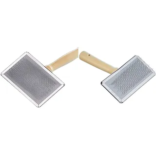 Nobby Nature Line Rupfbürste extra groß; 12 x 7,5 cm & Nature Line Rupfbürste mittel; 8,5 x 4,5 cm, braun, silber