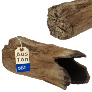 Aquarium Deko Höhle Baumstamm Einseitig Geschlossen Terrarium Deko fürs Aquarium Krebs Versteck für Fische Welshöhle Ton Versteckrohr Reptilien Höhle Garnelen Laichhöhle
