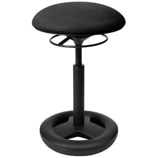 Bürohocker , Schwarz , Kunststoff, Textil , Drehteller , 38.5x44-57x38.5 cm , Made in Germany , Büromöbel, Bürostühle, Bürohocker