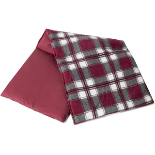 GIRAFFENLAND Traubenkernkissen 20x50cm groß 3-Kammer - Wärmekissen, Körnerkissen - Kissen - Flanell karo-rot, 50 x 20 cm, Traubenkerne