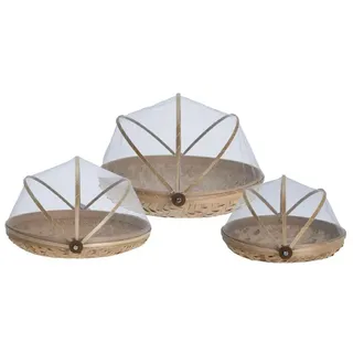 Gemüsekorb Obstkorb 3er Set Organizer Korbschale Bambus braun Aufbewahrungskorb
