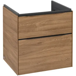 Villeroy & Boch Subway 3.0 Waschbeckenunterschrank, 2 Auszüge, 572x576x478mm, C57801RH, Farbe: Front/Korpus: Kansas Oak, Griff: Volcano Black