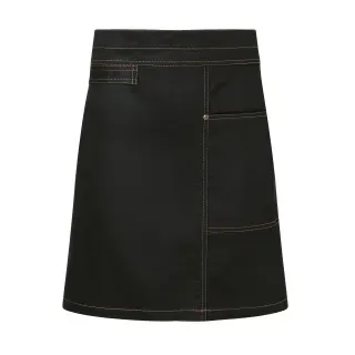 Karlowsky Urban Casual-Style Vorbinder, 70 x 50 cm, Vorbinder in Twill-Optik mit Bänder aus Schürzenstoff, Farbe: schwarz