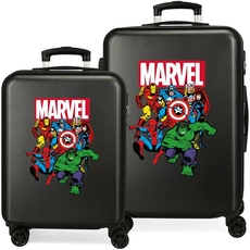 Marvel Avengers Sky Avengers Kofferset Schwarz 55/68 cms Hartschalen ABS Kombinationsschloss 104L 4 Doppelräder Handgepäck