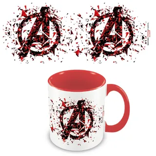 Pyramid International Marvel Avengers Tasse in Geschenkbox (zerbrochenes Logo-Design), 325 ml, Keramiktasse – Offizielles Merchandise-Produkt