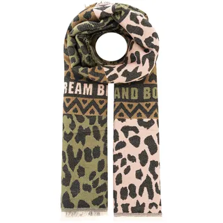 Zwillingsherz "Dream Big and Bold", Mustermix, Leo und Schriftzug, Fransenabschluss, Wollanteil,