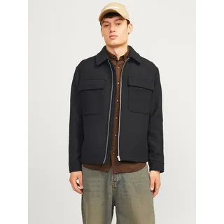 Jack & Jones Wolljacke »JPRBLURUSSEL WOOL BLEND JACKET SN«, ohne Kapuze, schwarz