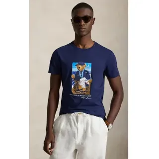 Polo Ralph Lauren für Herren. 710B21964001 Polo Bear Custom Slim Fit T-Shirt (S), Lässig, Baumwolle, Kurzarm, Marine