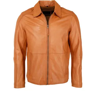 Bikerjacke JCC "Lederjacke Bruma", Herren, Gr. 48, braun (cognac), Obermaterial: 100% Schafsleder sheepskin. Futter: 100% Baumwolle CO., Jacken Bikerjacke