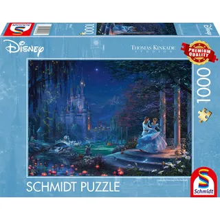 Schmidt Spiele 58043 Thomas Kinkade, Disney, Cinderella, Dancing in The Starlight, 1000 Teile Puzzle