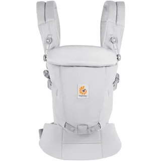 Ergobaby Adapt Babytrage für Neugeborene ab Geburt, 3-Positionen SoftTouch Cotton Ergonomische Babybauchtrage Rückentrage Baby-Tragetasche, Pearl Grey