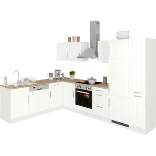 kochstation Winkelküche L-Form 310 x 220 cm weiß