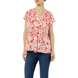 Comma Shirtbluse, mit V-Ausschnitt und Allover-Print, rot