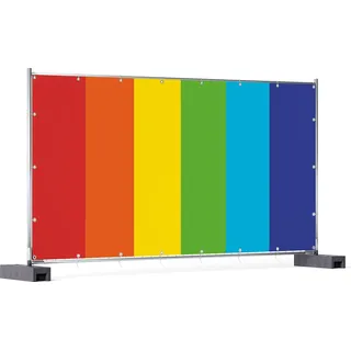 Wallario XXL Outdoor-Poster für Garten oder Balkon, Motiv Kräftiger bunter Regenbogen, in ca. 340 x 173 cm - Bunt