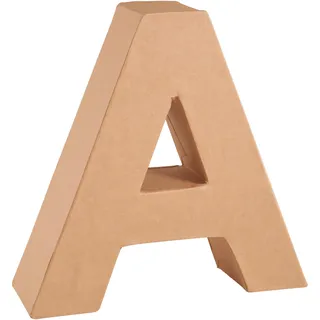 Glorex  Glorex 6 2029 101 - Papp - Buchstabe A, Buchstabe aus brauner Pappe, ca. 17,5 X 5,5 cm groß, zum bemalen und bekleben, für Serviettentechnik und Décopatch, ideal als Dekoration