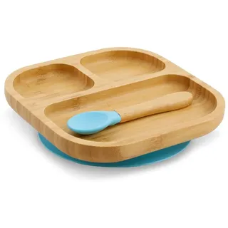 Greenbox Bambus-Teller-Set eckig blau 4-teilig