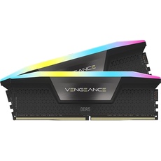 Bild von Vengeance RGB schwarz DIMM Kit 32GB, DDR5-6000, CL30-36-36-76, on-die ECC (CMH32GX5M2B6000C30)