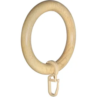 GARESA Gardinenring Holzring mit Haken 1-läufig Ø 35 mm 57 cm Beige