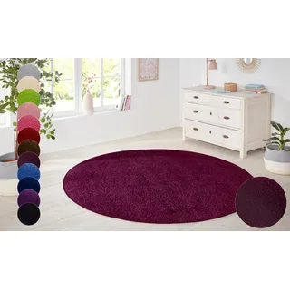 HANSE Home Teppich »Shashi« rund 8,5 mm Höhe Kurzflor, Unifarben, Teppich, Weich, Esszimmer, Kinderzimmer, Flur, lila