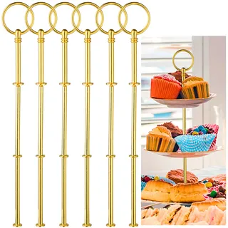 6er Gold Metall Etagenstangen, Vintage Tortenständer für Hochzeitstorten