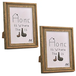 Vintage-Bilderrahmen im A4-Format, 21 x 30 cm, antiker Bronze-Bilderrahmen aus Holz, Tisch- oder Wandmontage, Bilderrahmen für Fotos, Zertifikate, Poster, Heimdekoration, Geschenke für Damen und