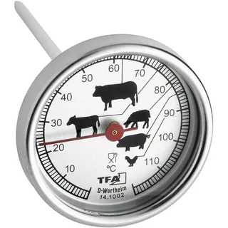 TFA Bratenthermometer Edelstahl Silber/Weiß