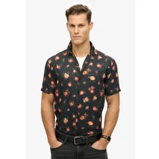 Superdry für Herren. M4010941A Bedrucktes Kurzarmhemd schwarz (S), Lässig, Modal