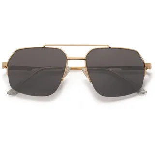 SOJOS Retro Double Bridge Rechteckige Sonnenbrille SJ1191 | UV400 Schutz Groß Eckig Semi-Rimless Unisex Damen Herren