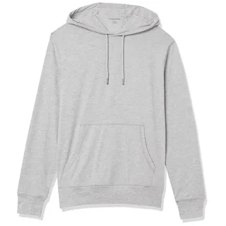Amazon Essentials Herren Leichter Kapuzenpullover aus Jersey, Mittelgrau Meliert, M