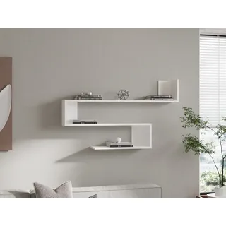 Skye Decor, Penne - White, Wandregal, Weiß, 100 % MELAMINBESCHICHTETE SPANPLATTEN, 120 x 20 x 71 cm - Weiß