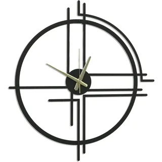 Skysail 50 cm Metall-Wanduhr, schwarzes Metall, 3D-Wanduhr, leise, Nicht tickend, zahllos, minimalistisch, Metall-Wanduhr, dekorative Luxuskunst für Wohnzimmer, Küche, Esszimmer, Schlafzimmer, Garten