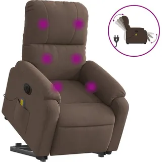 vidaXL Massagesessel Aufstehhilfe Elektrisch Braun Mikrofasergewebe - Braun