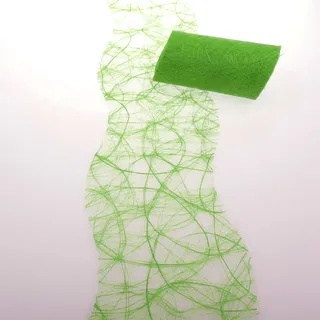 Sizoweb Tischband Wellenschnitt hellgrün 12,5 cm Rolle 25 Meter 64W 007-R