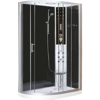 SANOTECHNIK Komplettdusche mit Schiebetür rechts 80 x 215 cm silber matt/Sicherheitsglas VARIO