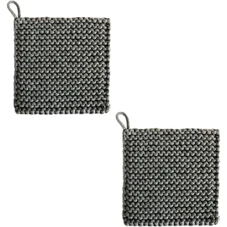 2 Stück 19x19 cm Gehäkelte Topflappen, Topflappen Für Die Küche, Mit Aufhängeschlaufe, Hitzebeständige Tischsets für Heiße Schüsseln, Teekannen, Töpfe Und Teller (3)