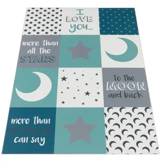 Paco Home Aleyna 101 Kinderteppich 160 x 230 cm Blau/Grau/Türkis