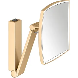 Keuco iLook_move Kosmetikspiegel, beleuchtet, eckig, mit Wippschalter, 1 Lichtfarbe, 17613259004, Farbe: Messing gebürstet